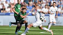 Utkání 1. kola první fotbalové ligy: Baník Ostrava - FK Jablonec, 23. července 2018 v Ostravě. (vlevo) Trávník Michal a Denis Granečný.