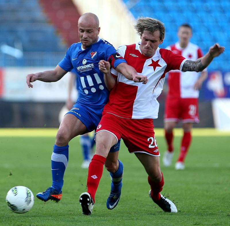 Martin Lukeš, legenda fotbalového Baníku Ostrava. V ligovém utkání se Slavií.