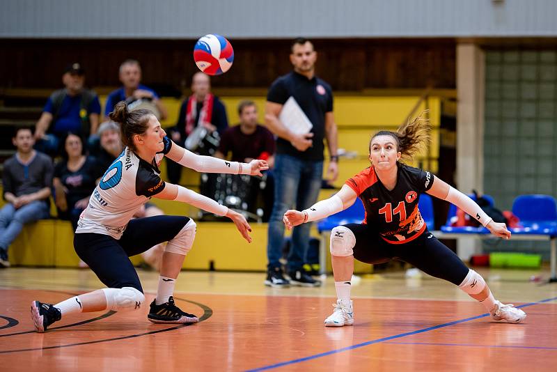 Libero Skarleta Jančová v ostravském dresu s číslem 11 po vítězství nad Prostějovem (3:1) a KP Brno (3:2).