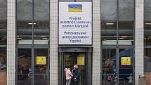 V pavilonu A na výstavišti Černá louka se otevřelo Krajské asistenční centrum pomoci Ukrajině (KACPU), 8. března 2022 v Ostravě.