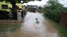 Důsledek přívalových deštů v Nové Bělé, čtvrtek 18. června.