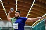 Mezinárodní halový atletický mítink Czech Indoor Gala 2020, 5. února 2020 v Ostravě. Vrh koulí Konrad Bukowiecki z Polska.