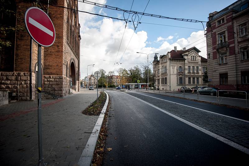 Ulice Českobratrská v Ostravě po rekonstrukci, snímek z 30. října 2017