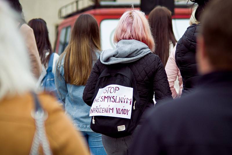 Nedělní demonstrace v Ostravě přilákala především rodiny s dětmi a starší lidi.