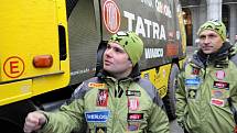 Aleš Loprais před Novou radnicí v Ostravě, před odjezdem na Rallye Dakar