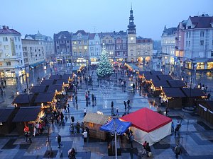 Vánoční Masarykovo náměstí v centru Ostravy. Ilustrační foto.