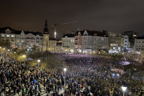 Petr Pavel v Ostravě, zaplněné Masarykovo náměstí, 19. ledna 2023.