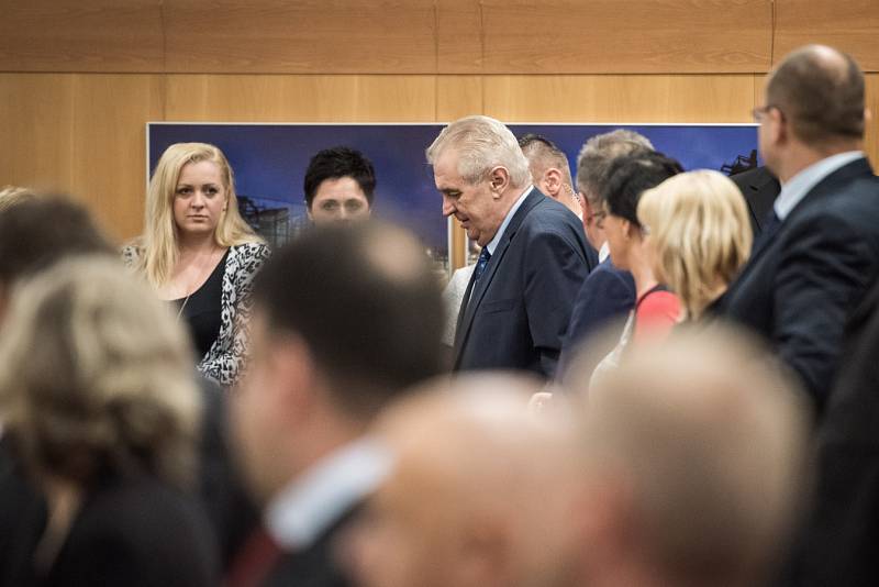 Prezident Miloš Zeman při návštěvě krajského úřadu v Ostravě ve středu 2. listopadu 2016.