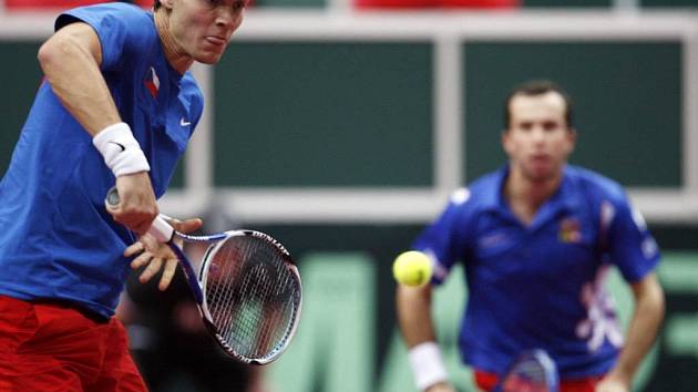 Tomáš Berdych a Radek Štěpánek při čtyřhře