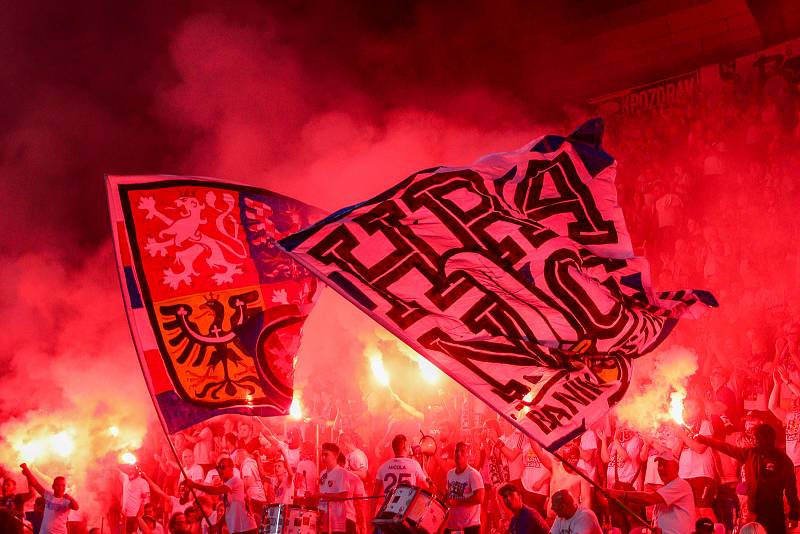 Utkaní 7. kola fotbalové FORTUNA:LIGY: FC Baník Ostrava - 1. FC Slovácko, 23. srpna 2019 v Ostravě. Na snímku fanoušci.