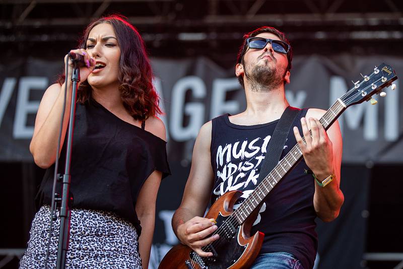 Hudební festival Colours of Ostrava 2019 v Dolní oblasti Vítkovice, 20. července 2019 v Ostravě.Na snímku Time Shifters.