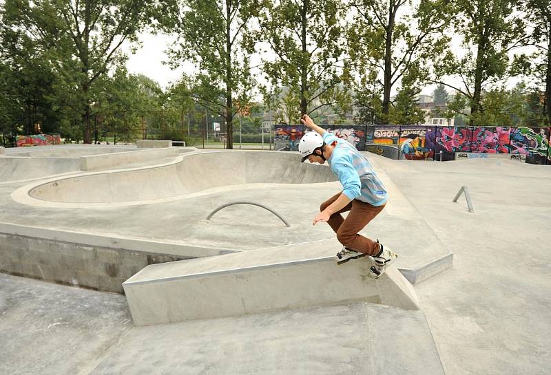 Nový bikepark v areálu skateparku ve Lvovské ulici v Ostravě-Porubě.