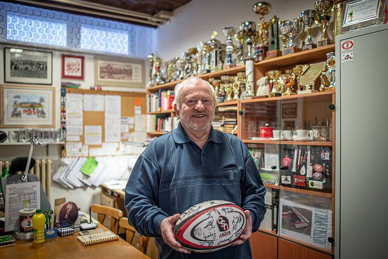 Sekretář Rugby Club Havířov Karel Gaman, 16. února 2021 v Havířově.