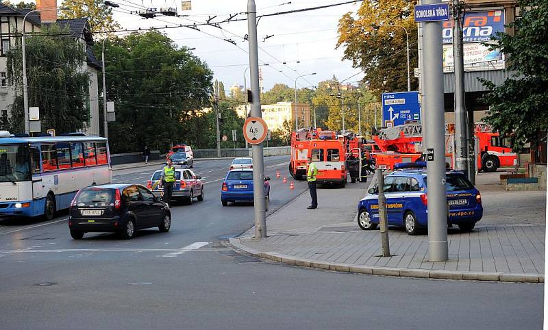 Požár kancelářského objektu na Českobratrské ulici v centru Ostravy