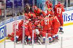 Mistrovství světa hokejistů do 20 let, semifinále: Švédsko - Rusko, 4. ledna 2020 v Ostravě. Na snímku radost Ruska.