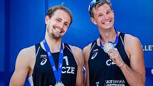 J&T Banka Ostrava Beach Open - slavnostní ceremoniál, 6. června 2021 v Ostravě. Ondřej Perušič (CZE) a David Schweiner (CZE).