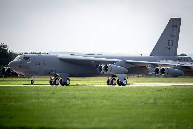 Přílet amerického bombardéru B-52 Stratofortress, 17. září 2019 v Mošnově.