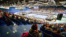 Tenisový turnaj žen WTA Agel Open 2022, 7. října 2022, Ostrava. Iga Swiatek z Polska a Catherine McNally z USA.
