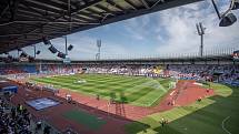 Utkání 26. kola první fotbalové ligy: Baník Ostrava - Sparta Praha, 28. dubna 2018 v Ostravě. Choreo.