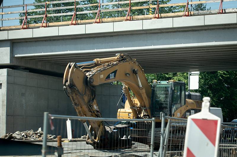 Oprava silnic, 12. června 2019 v Ostravě. Na snímku ulice Rudná.