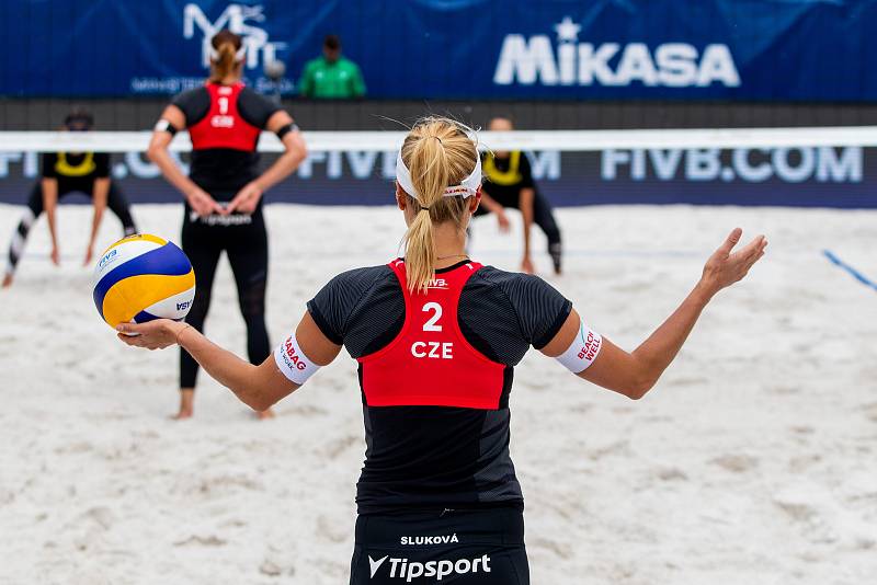 FIVB Světové série v plážovém volejbalu J&T Banka Ostrava Beach Open, 30. května 2019 v Ostravě. Na snímku Marketa Slukova - Nausch (CZE).