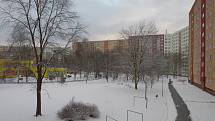 Ostrava, první sníh, leden 2021.