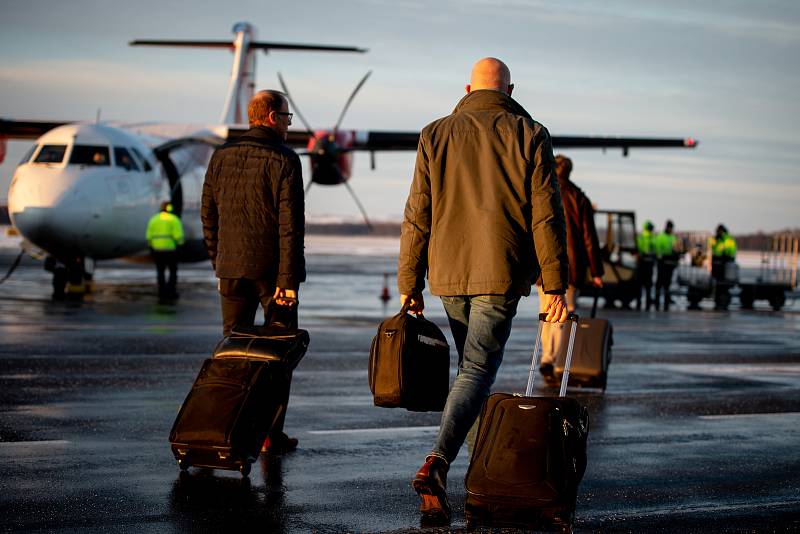 Poslední let mezi Ostravou a Prahou provozovaný leteckou společnosti ČSA, 11. ledna 2019 v Mošnově