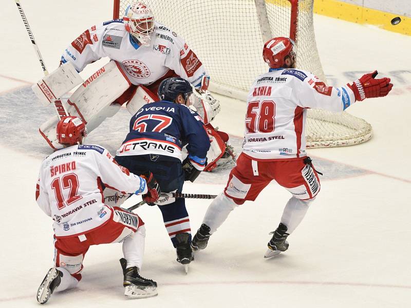 Derby 26. kola extraligy Třinec - Vítkovice rozhodlo až prodloužení.