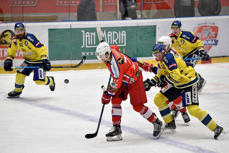 Utkání play off, čtvrtfinále, hokejové Chance ligy - 3. zápas: HC RT Torax Poruba - HC Zubr Přerov, 23. března 2021 v Ostravě.