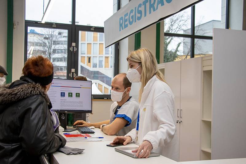 Očkovací centrum na Černé louce, 1. Března 2021 v Ostravě.