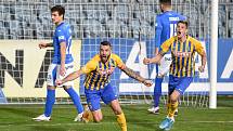 Utkání 10. kola první fotbalové ligy: SFC Opava - FC Baník Ostrava, 5. prosince 2020 v Opavě. Jan Žídek z Opavy se raduje z gólu.