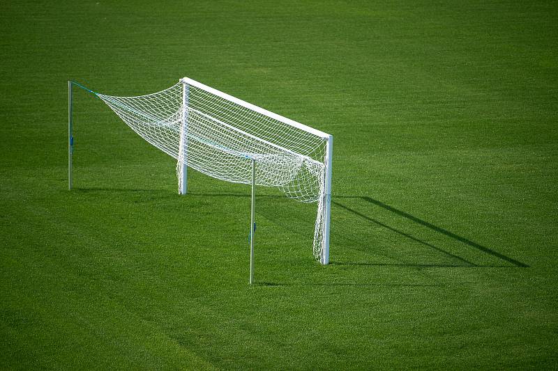 Stadion Bazaly těsně před dokončením, 7. října 2019 v Ostravě.