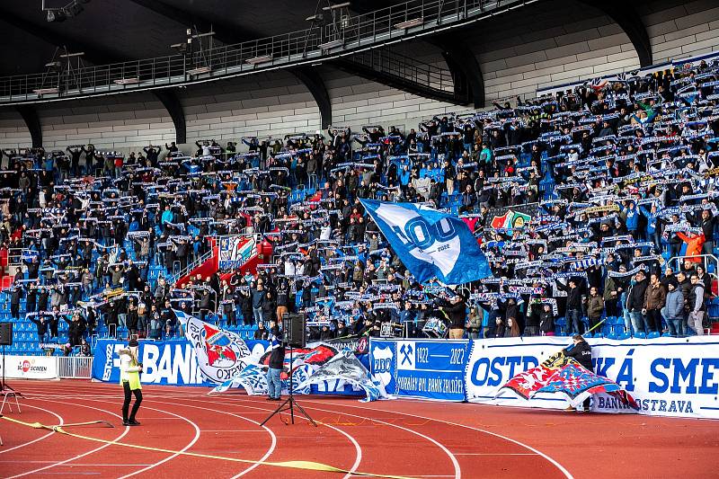 Utkání 22. kola první fotbalové ligy: FC baník Ostrava - SK Sigma Olomouc. 19. února 2022 v Ostravě.