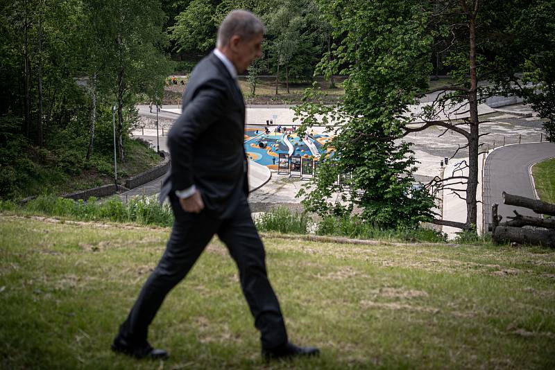 Předseda vlády České republiky Andrej Babiš si prohlédl KouPark, 1. června 2021 v Ostrava-Radvanicích.