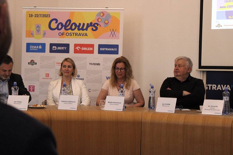 Tisková konference k festivalu Colours of Ostrava 2023 na magistrátu města Ostrava, 25. května 2023, Ostrava. Foto: Karolína Dudová