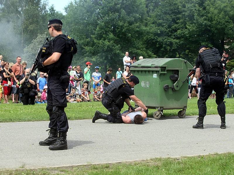 Slezskoostravský hrad ožil ukázkami práce policistů.