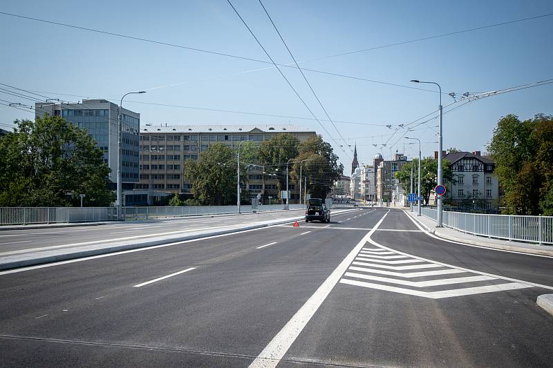 Rekonstrukce ulic Českobratrská a Sokolská třída, 1. zaří 2019 v Ostravě.