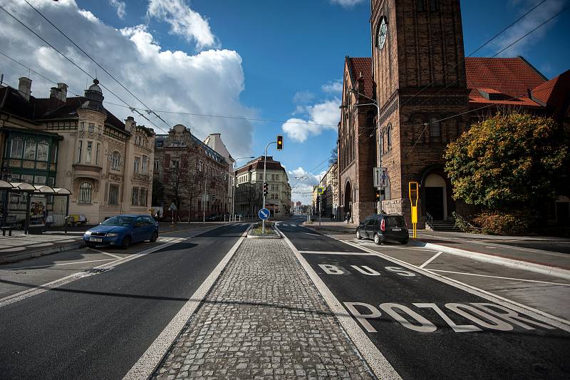 Ulice Českobratrská v Ostravě po rekonstrukci, snímek z 30. října 2017