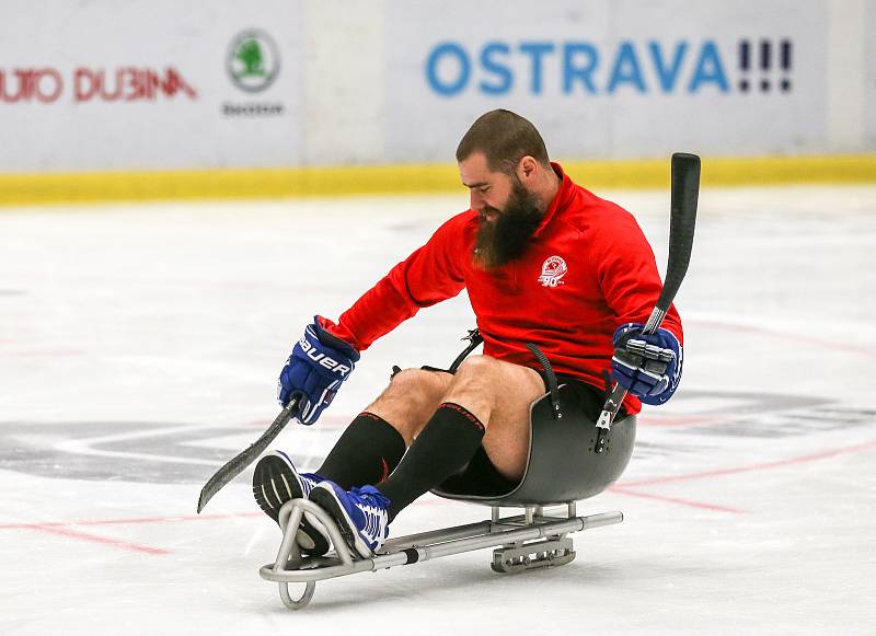 Tisková konference k Mistrovství světa v para hokeji 18. ledna 2019 v Ostravě. Na snímku Jan Výtisk z Vítkovic.