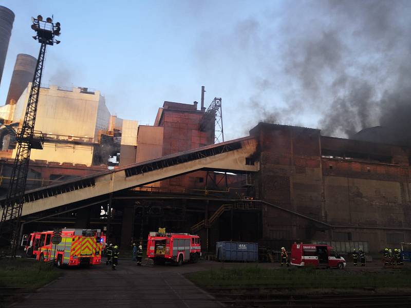 Požár v ostravské huti ArcelorMittal.