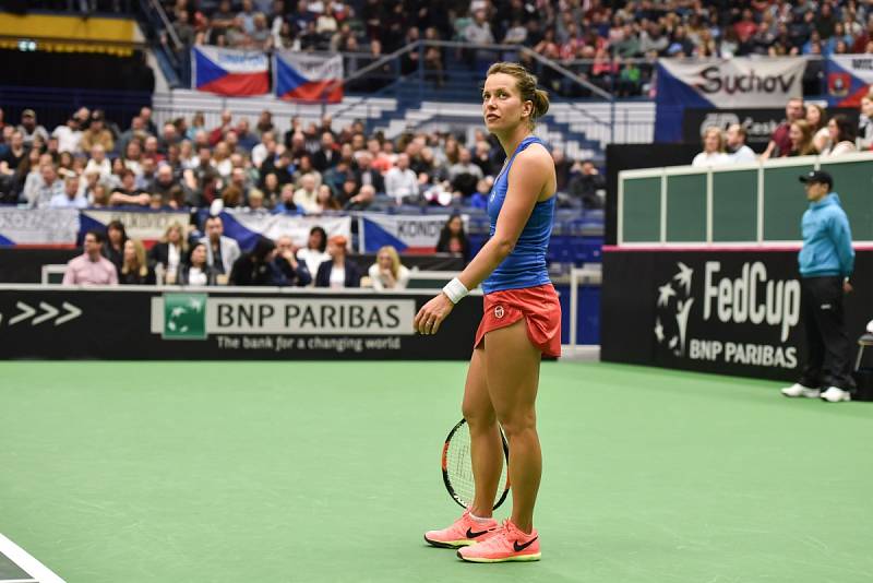 Barbora Strýcová (na snímku) podlehla v úvodní dvouhře Garbiňe Muguruzaové 0:6, 6:3 a 1:6.