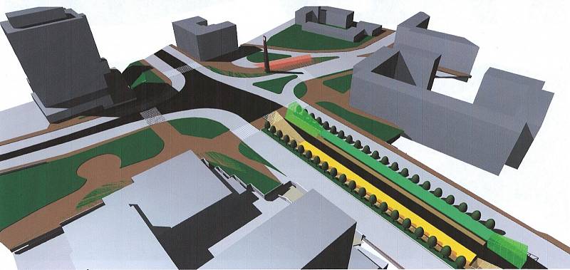 Vizualizace. K dispozici jsou dvě varianty řešení tohoto dopravního uzlu, zatím však pouze ve formě studií.
