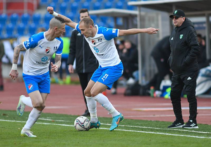 Jiří Klíma z Ostravy - Utkání 26. kola první fotbalové ligy: FC Baník Ostrava - MFK Karviná, 19. března 2022 v Ostravě.