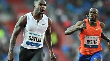 Zlatá tretra 2018, 13. června 2018 v Ostravě. (zleva) Justin Gatlin a Ben Youssef Meité.