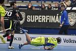 Superfinále play off florbalové superligy mužů: Technology florbal Mladá Boleslav - 1. SC TEMPISH Vítkovice, 14. dubna 2019 v Ostravě. Na snímku (zleva) Krzyžanek Petr a Brauer Marek.