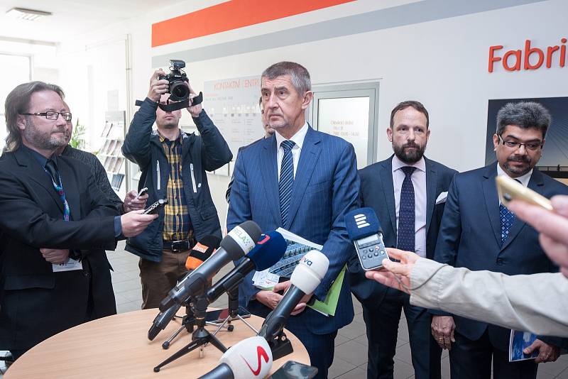 Premiér Andrej Babiš při vládní návštěvě Ostravy v ArcelorMittalu v dubnu 2018.