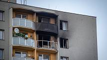 Zásah u tragického požáru výškového domu, 8. srpna 2020 v Bohumíně.