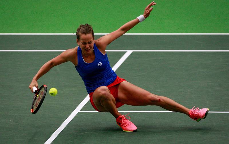 Fed Cup v Ostravě, neděle 12. února 2017, na snímku Barbora Strýcová.