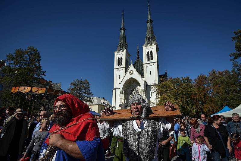 Svatováclavský jarmark na náměstí Svatopluka Čecha, 28. zaří 2018 v Ostravě.