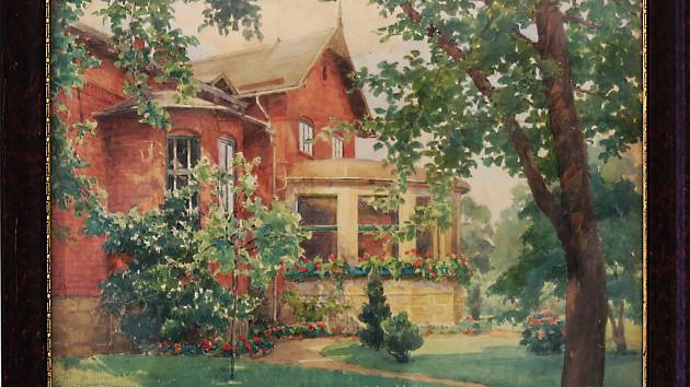 Vila ve Vítkovicích, obraz rakouského malíře Hanse Götzingera z roku 1923.
